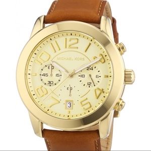 Ladies Michael Kors Gold / Leather Watch MK2251
